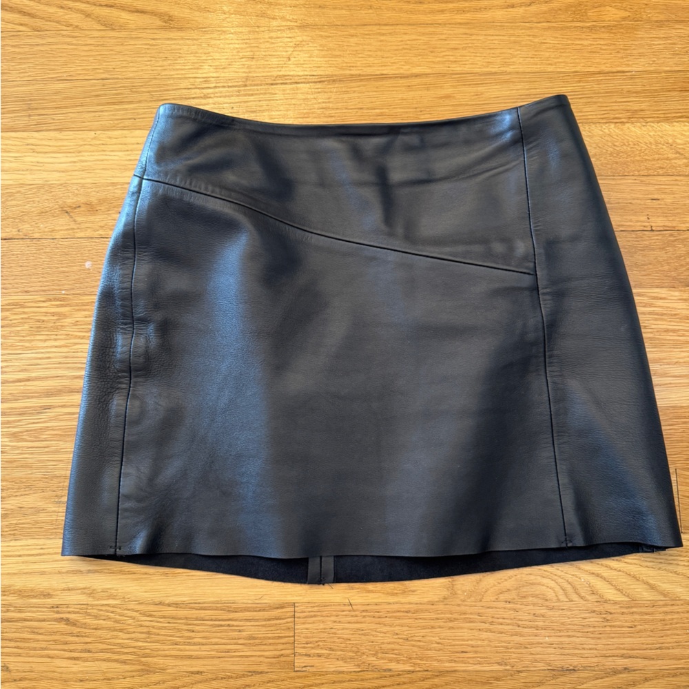 & Other Stories Black Leather Miniskirt